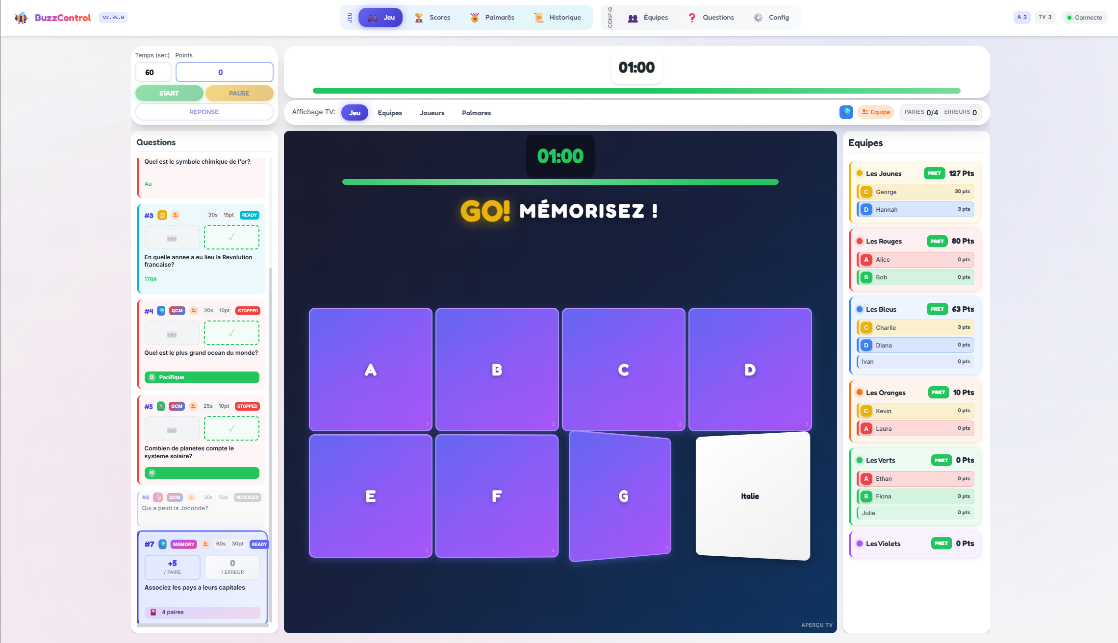 Interface Admin - Equipes