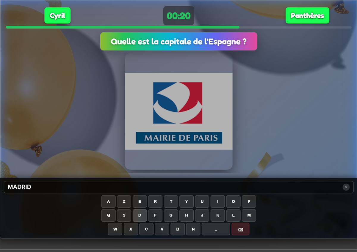 Mode ARDOISE - clavier virtuel AZERTY