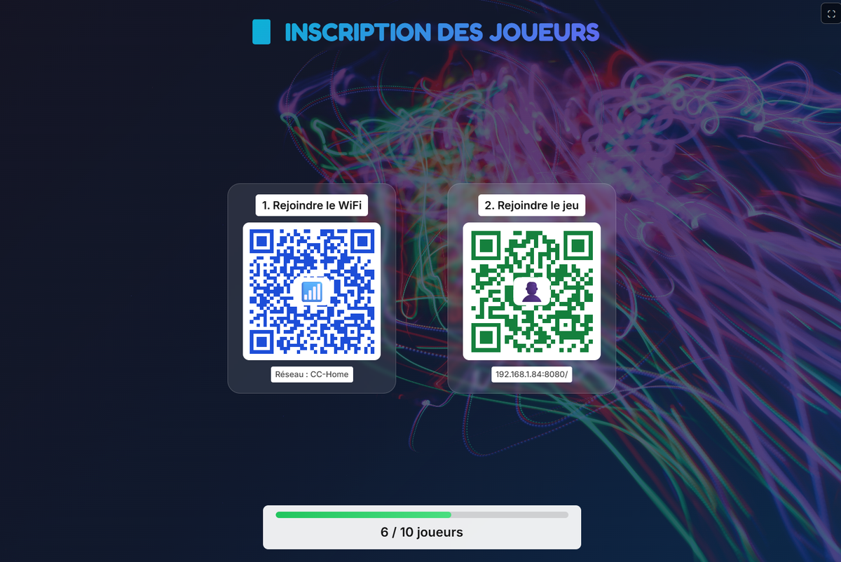 Inscription des joueurs via QR code