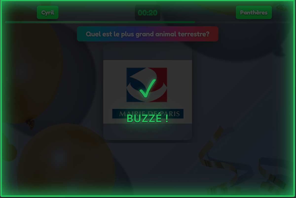 Question Simple - buzz et validation en direct